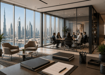 HR team discussing key employment policies and compliance requirements in a modern UAE office.