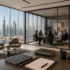HR team discussing key employment policies and compliance requirements in a modern UAE office.